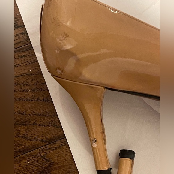 Stuart Weitzman Beige Open Toe Heels Size 8 - Picture 6 of 11